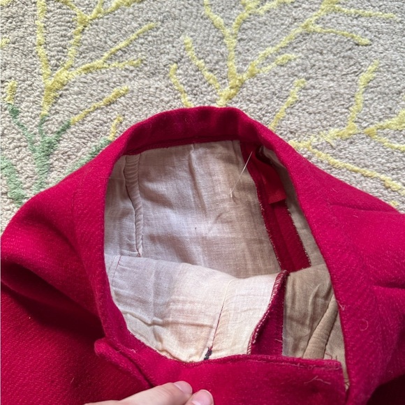 Vintage 1960s Lined fuchsia wool high waisted pants - Picture 3 of 5
